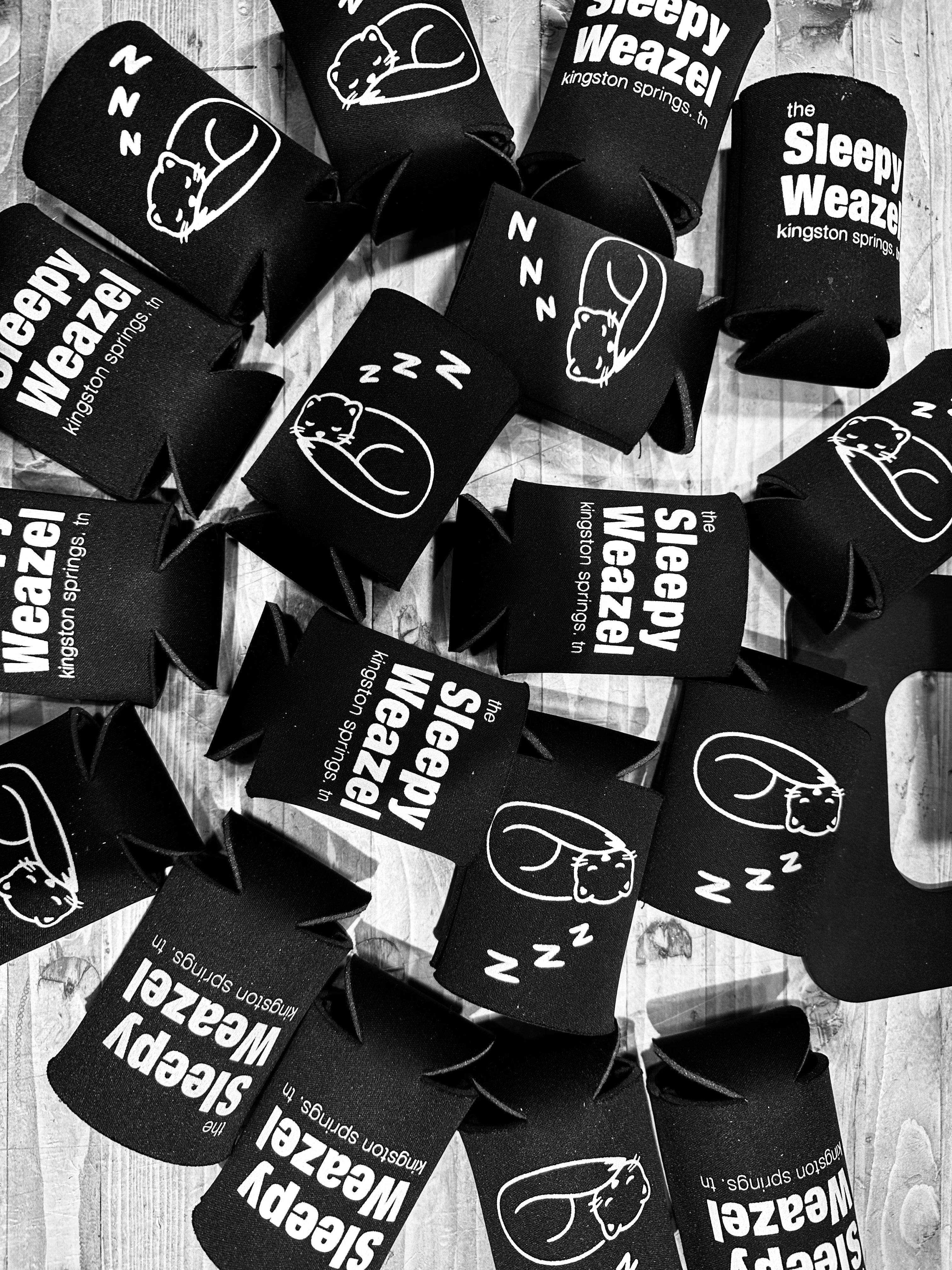 the Sleepy Weazel Koozie